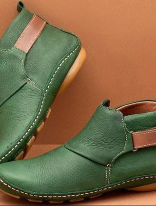 Pellucid | Women's Leather Ankle Boots with Strap Closure