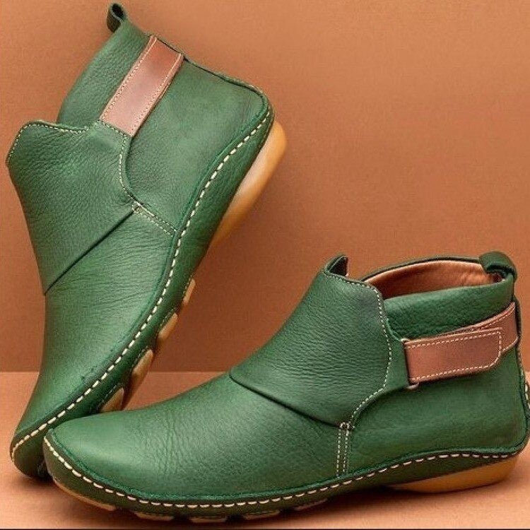 Pellucid | Women's Leather Ankle Boots with Strap Closure
