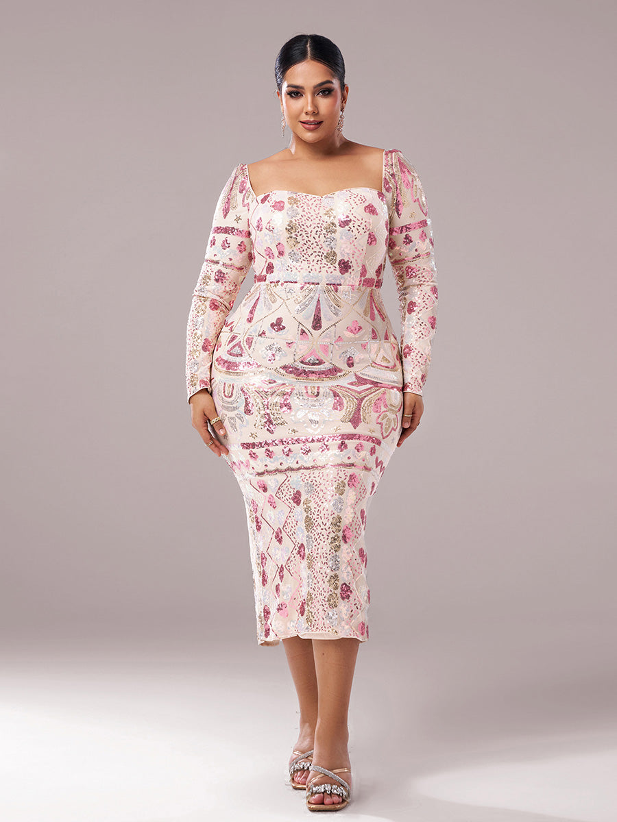 Seraphina | Women's Plus Size Sequin Split Midi Dress