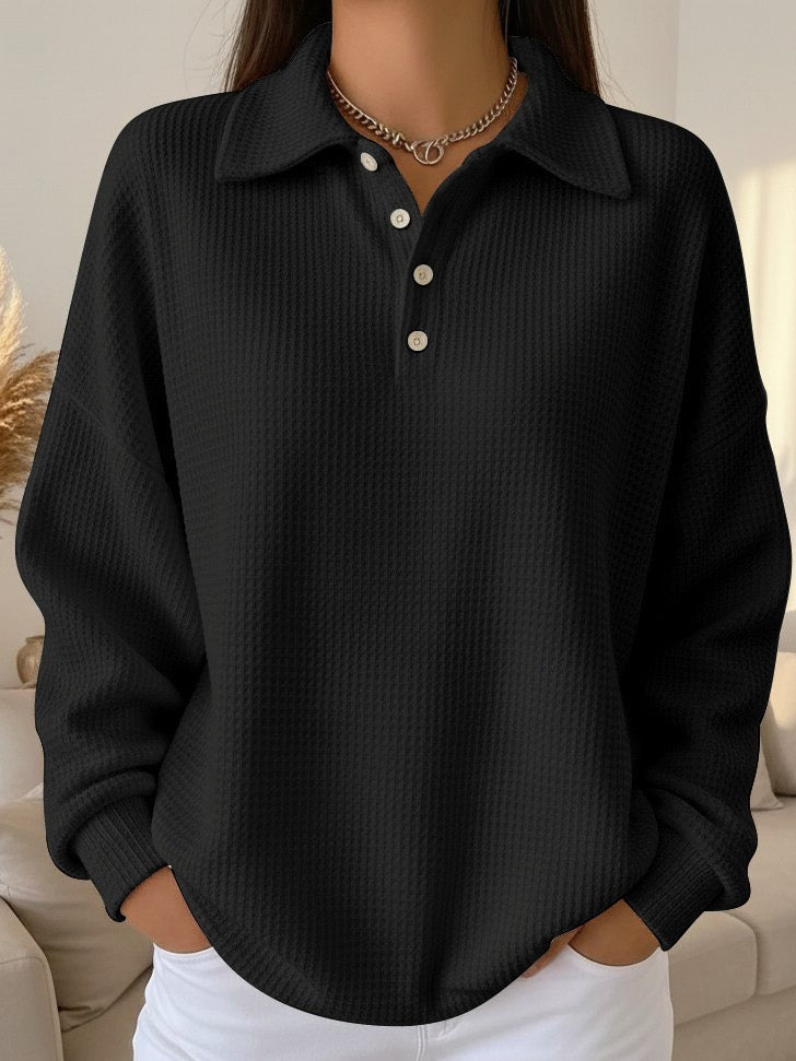 Sky | Textured Polo Sweater