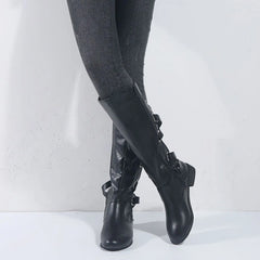 Kalinda | Women's Knee High Riding Boots with Buckles