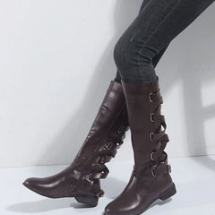 Kalinda | Women's Knee High Riding Boots with Buckles