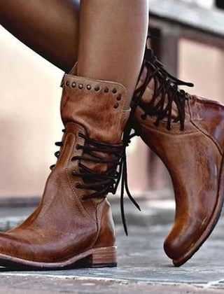 Venetia | Women's Lace-Up Ankle Boot with Western Detail