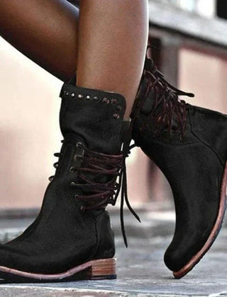 Venetia | Women's Lace-Up Ankle Boot with Western Detail
