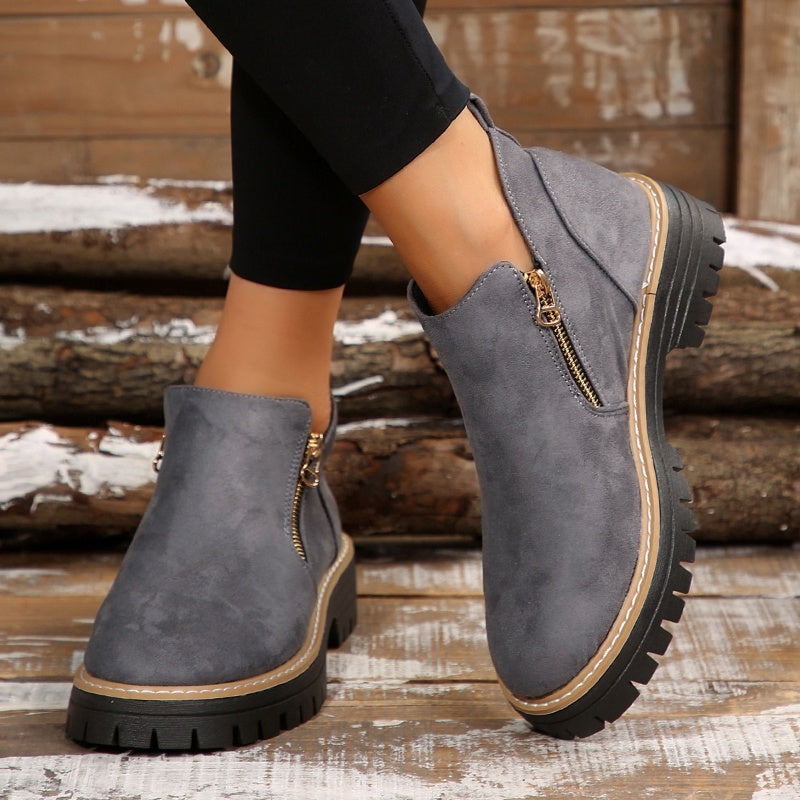 Leryn | Women's Platform Ankle Boots with Side Zipper