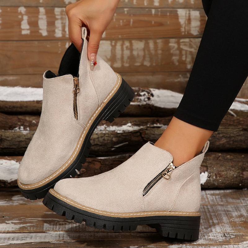 Leryn | Women's Platform Ankle Boots with Side Zipper
