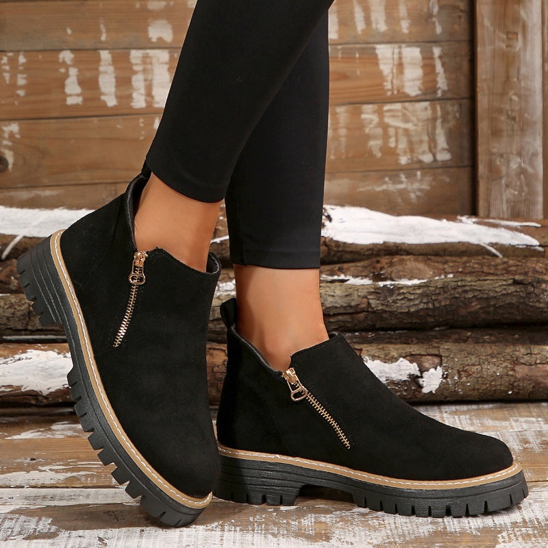 Leryn | Women's Platform Ankle Boots with Side Zipper