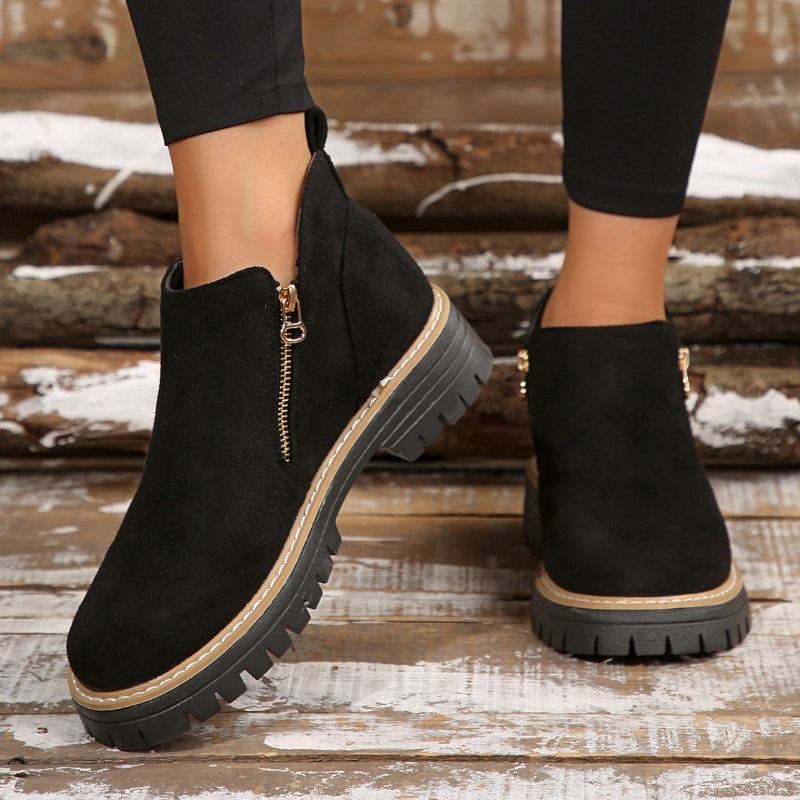 Leryn | Women's Platform Ankle Boots with Side Zipper