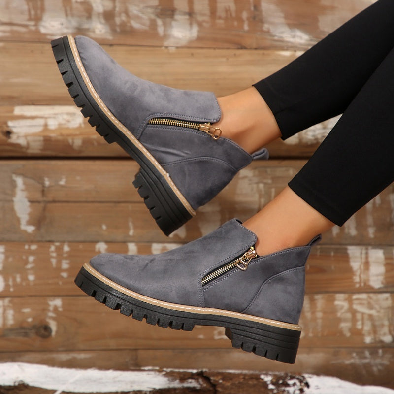 Leryn | Women's Platform Ankle Boots with Side Zipper
