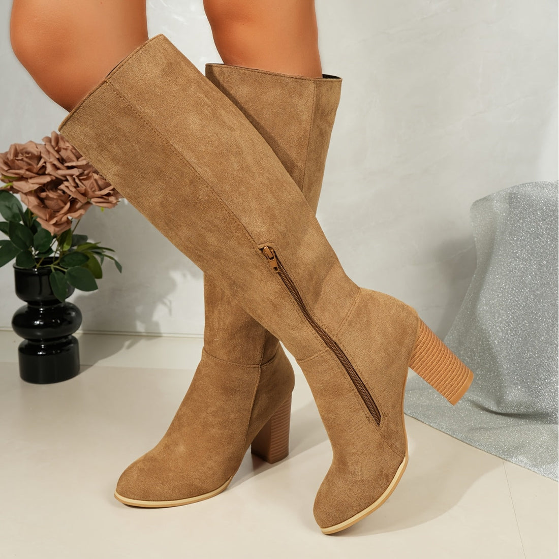 Walburga | Women's Wide Calf Western Cowboy Knee-High Boots