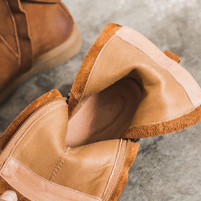 Wren | Women's Waxed Leather Chelsea Boots with Fleece Lining