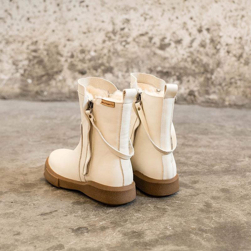 Wren | Women's Waxed Leather Chelsea Boots with Fleece Lining