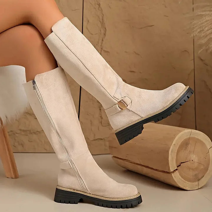 Bertine | Knee High Boots with Buckle Detail