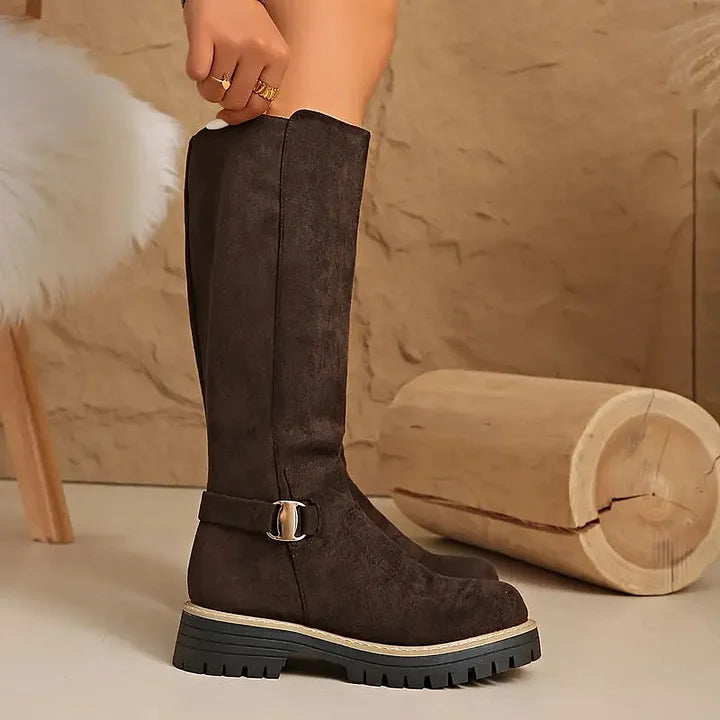 Bertine | Knee High Boots with Buckle Detail