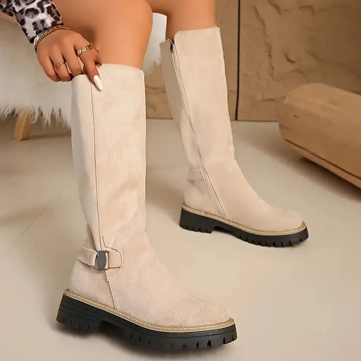 Bertine | Knee High Boots with Buckle Detail