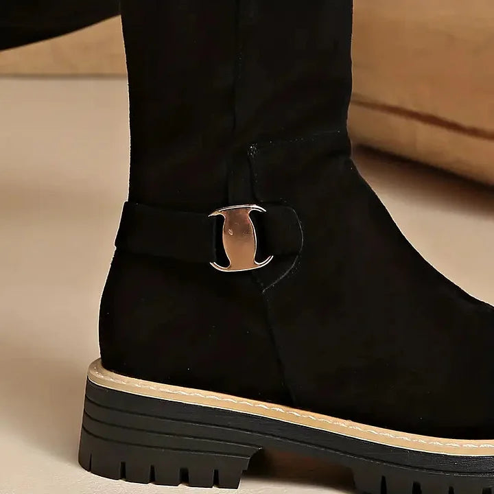 Bertine | Knee High Boots with Buckle Detail