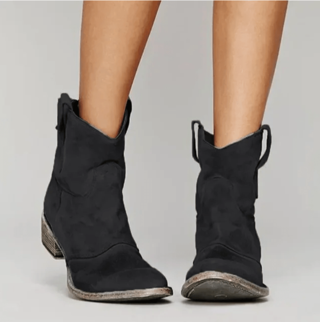 Tarian | Suede Western Ankle Boots