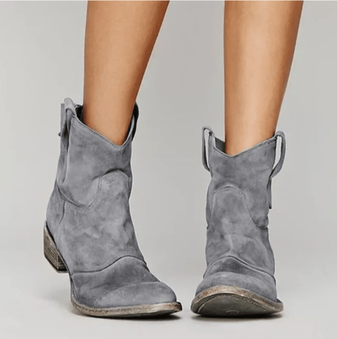 Tarian | Suede Western Ankle Boots