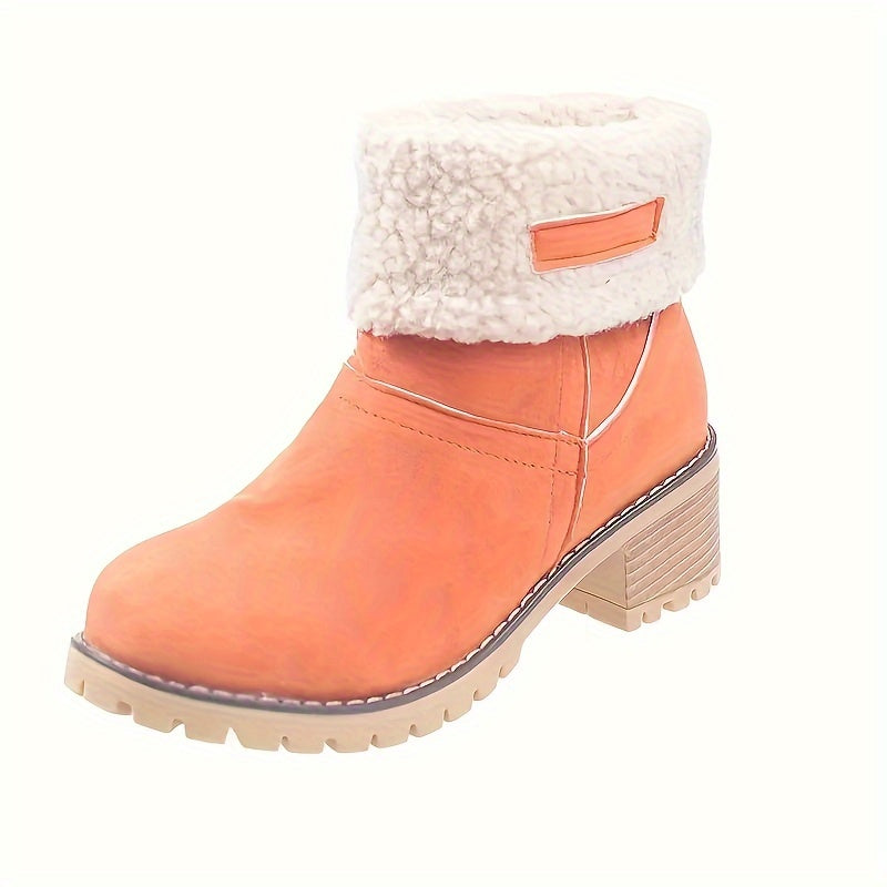 Delancey | Fleece Lined Ankle Boots with Block Heel