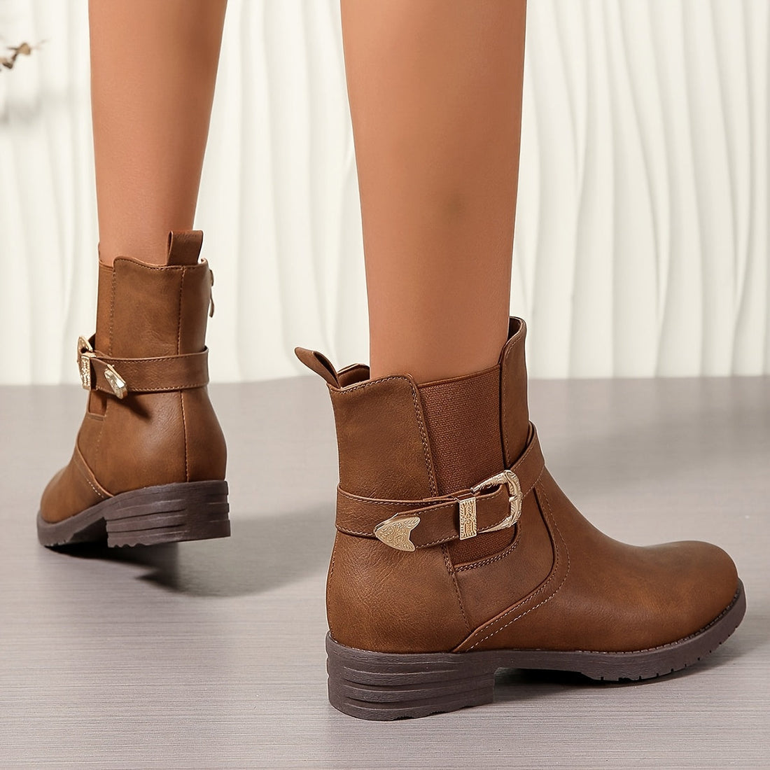 Jemima | Western Buckle Ankle Boot