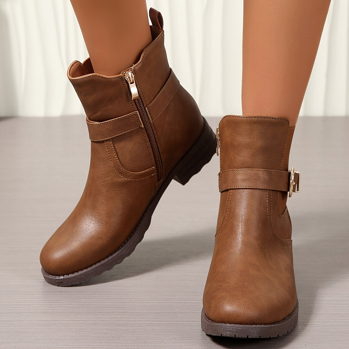 Jemima | Women's Western Buckle Ankle Boot