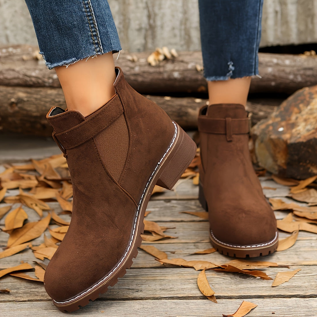 Brynn | Buckle Ankle Boot with Block Heel