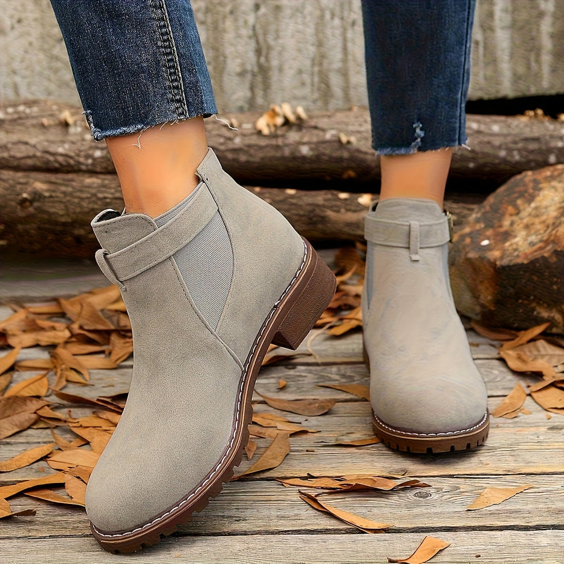 Brynn | Buckle Ankle Boot with Block Heel