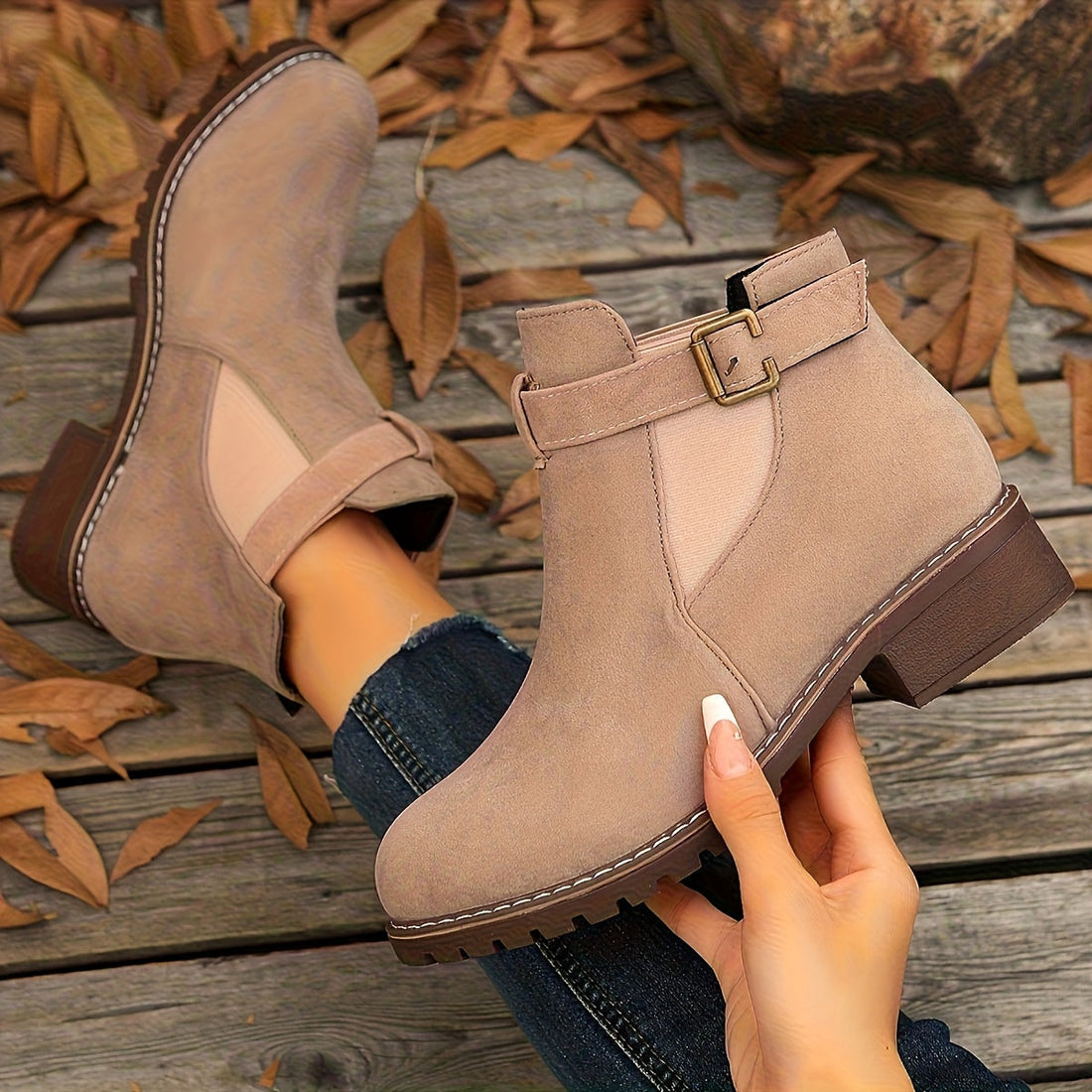 Brynn | Buckle Ankle Boot with Block Heel