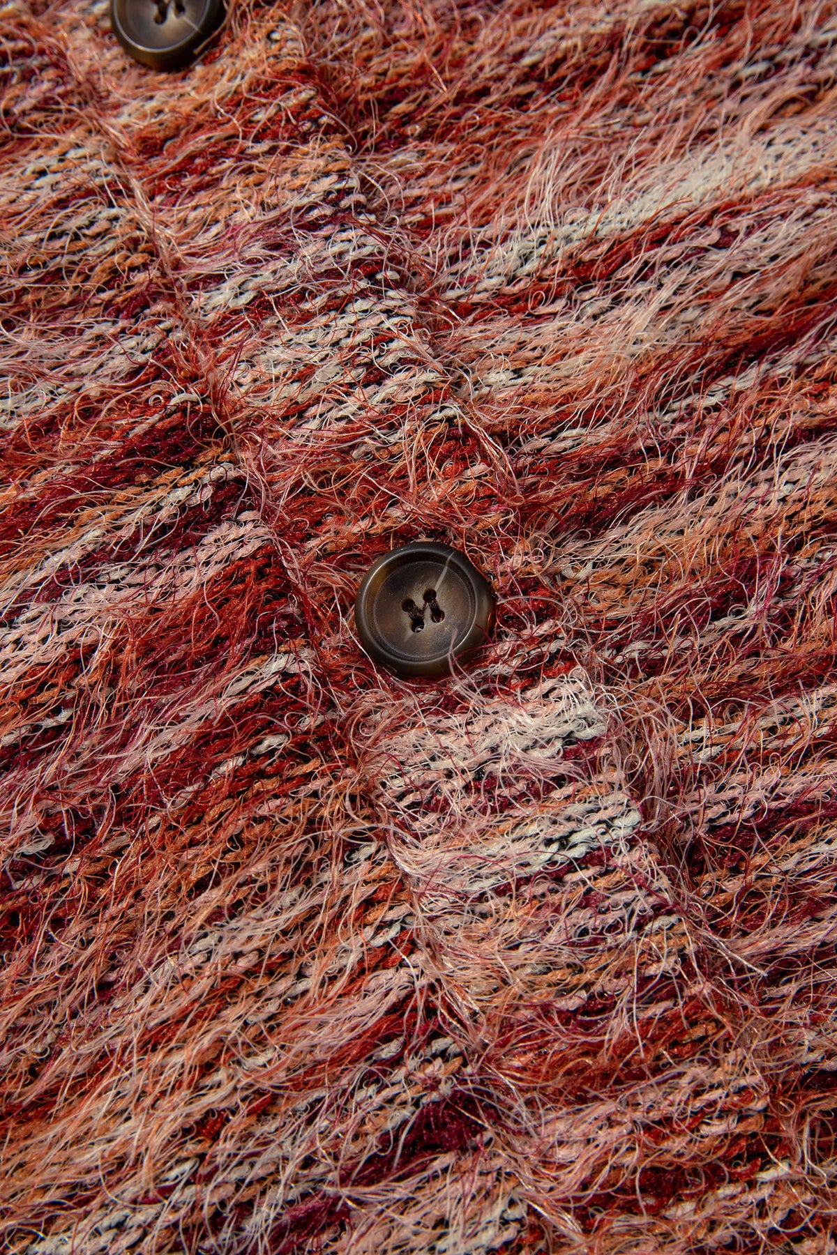 Autumn | Women's Fuzzy Striped Button-Front Cardigan Sweater