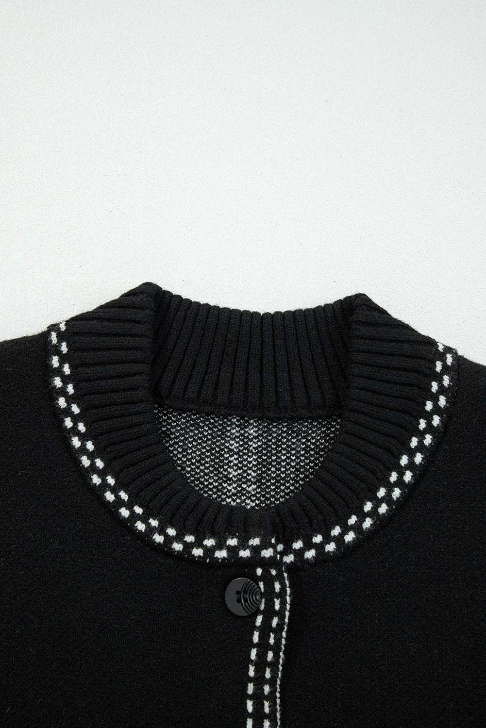 Marielle | Women's Contrast Trim Button-Up Cardigan Sweater