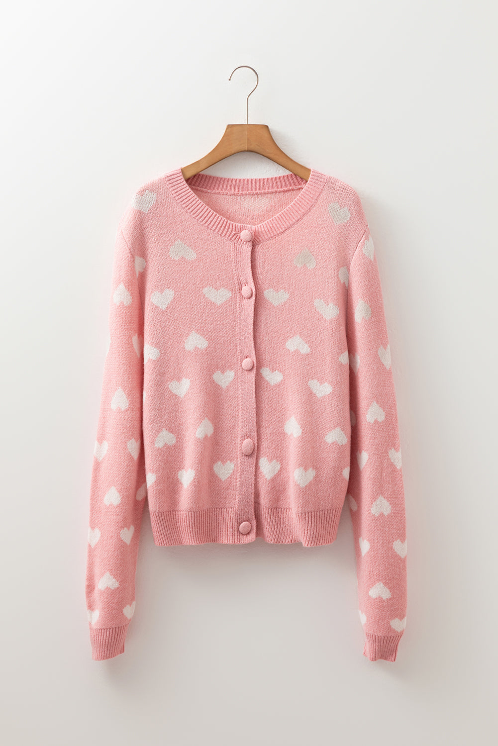 Amara | Women's Heart Pattern Button-Front Cardigan Sweater