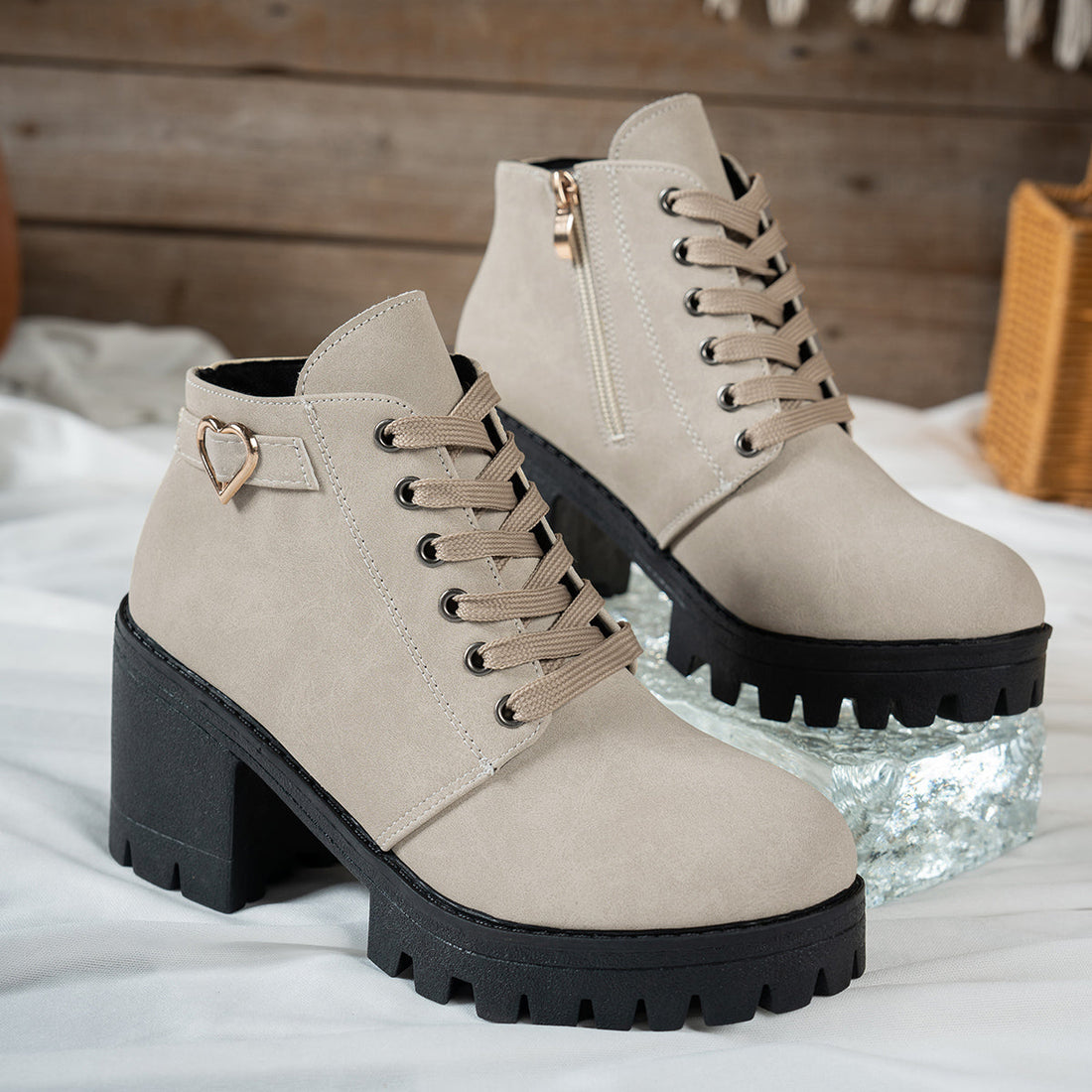 Darcy | Women's Lace-Up Ankle Boot with Block Heel