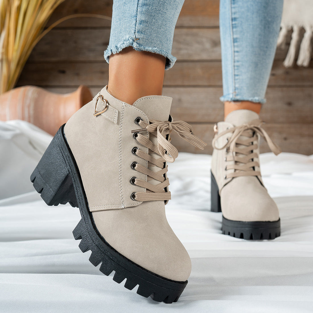 Darcy | Women's Lace-Up Ankle Boot with Block Heel