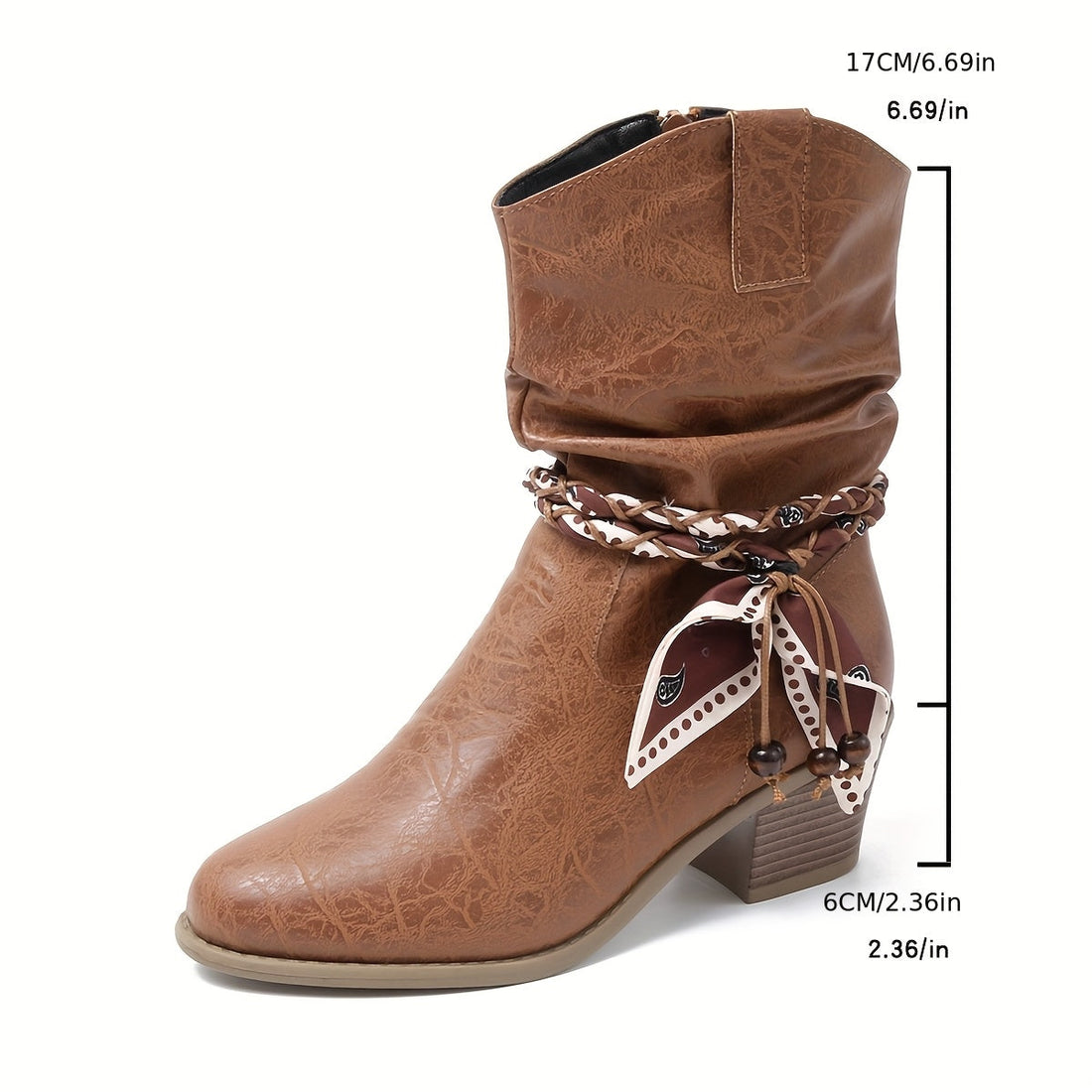 Idunn | Slouch Ankle Boot with Bandana Charm