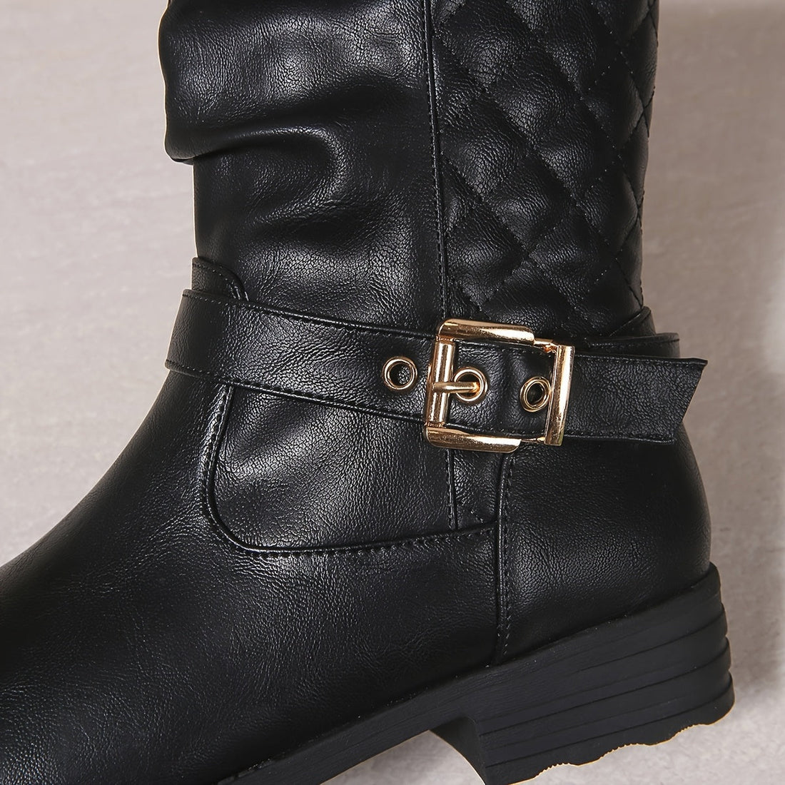 Darienne | Mid-Calf Slouch Boots with Buckle