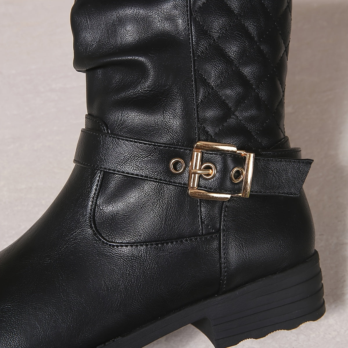 Darienne | Women's Mid-Calf Slouch Boots with Buckle