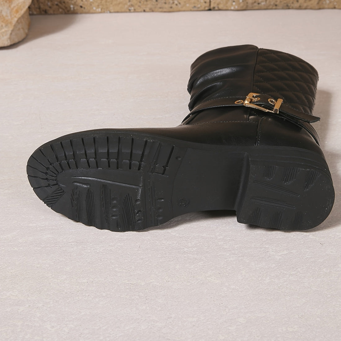 Darienne | Mid-Calf Slouch Boots with Buckle