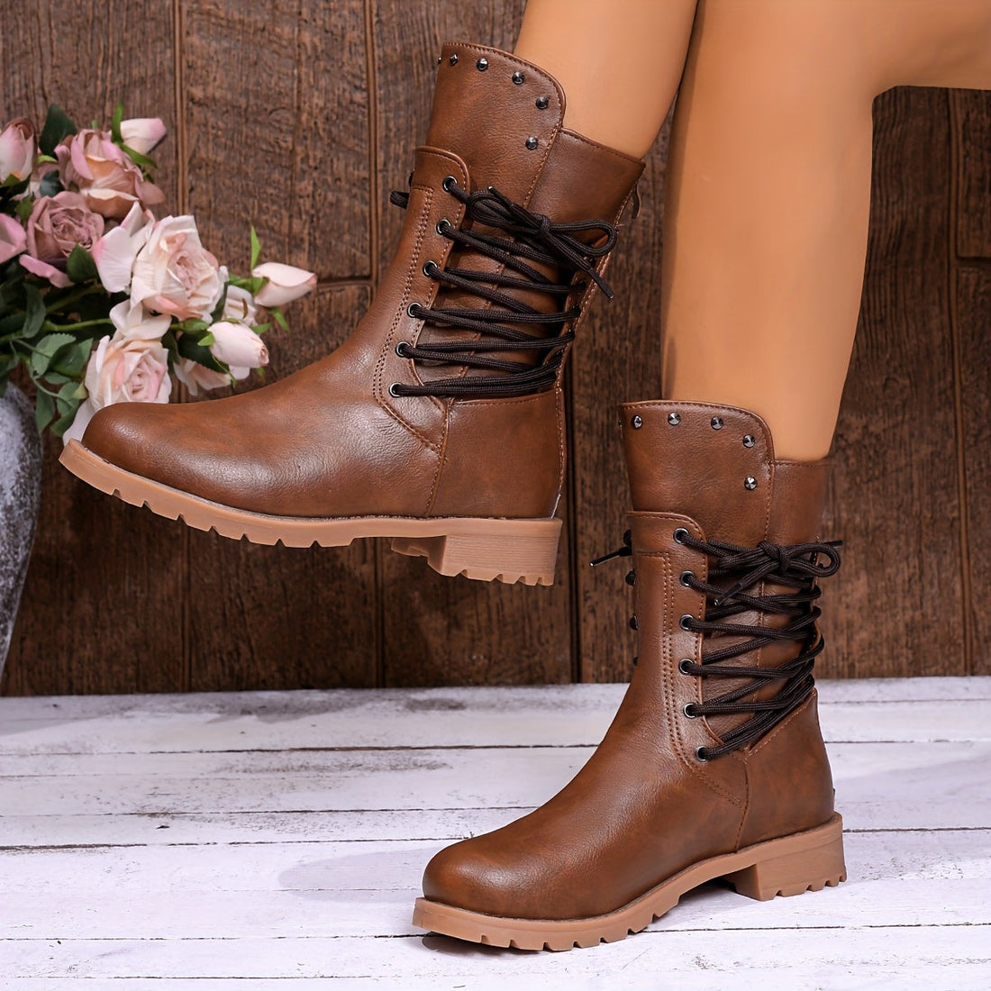 Darla | Lace-Up Combat Ankle Boot