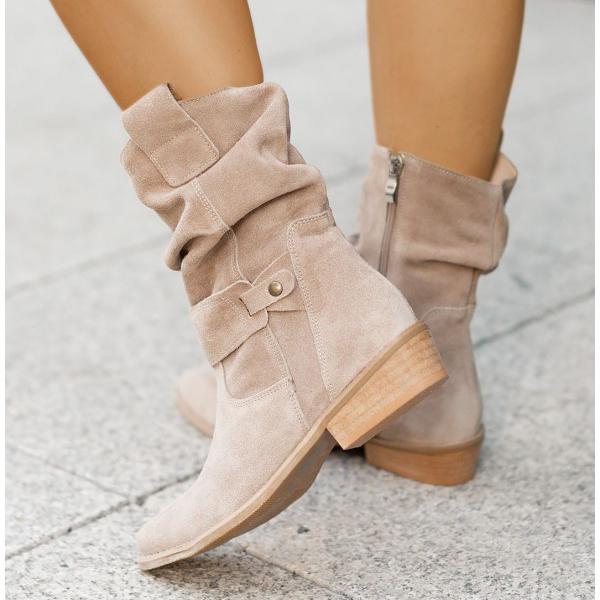 Della | Slouch Ankle Boot Low Block Heel