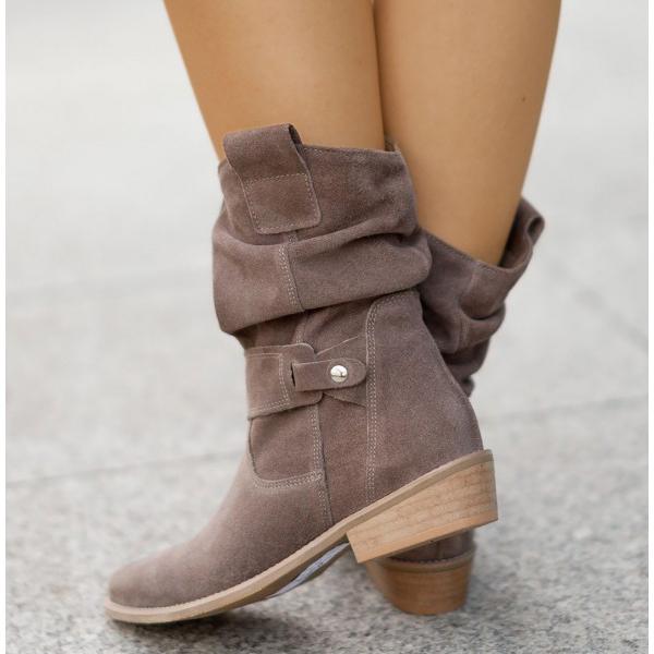 Della | Slouch Ankle Boot Low Block Heel