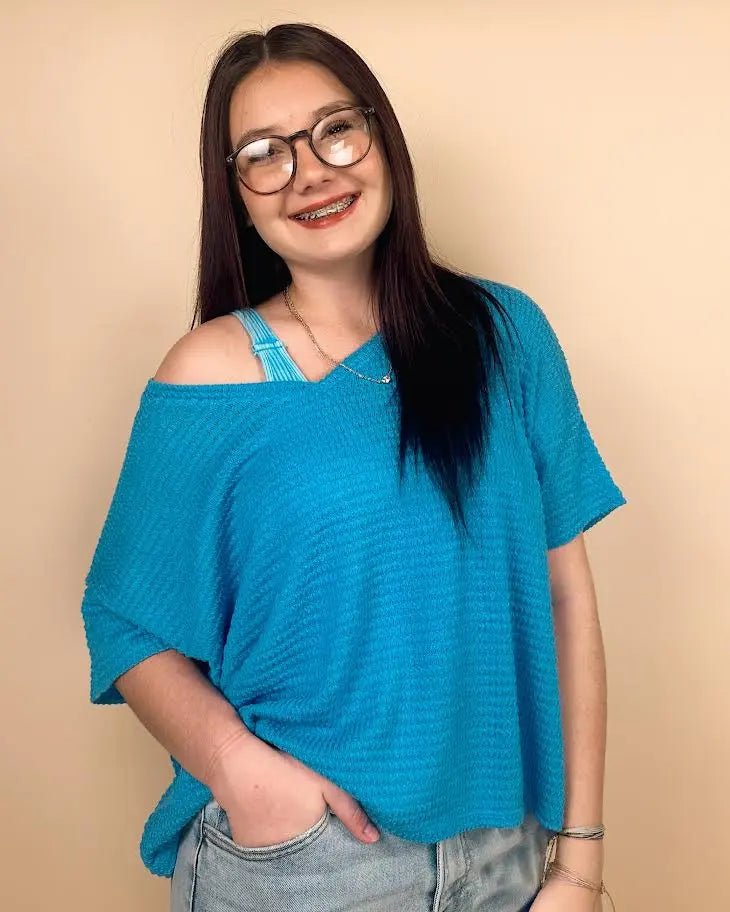 Marisol | Women's Drop-Shoulder Jacquard V-Neck Sweater