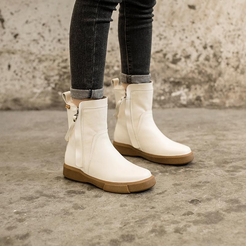 Wren | Women's Waxed Leather Chelsea Boots with Fleece Lining