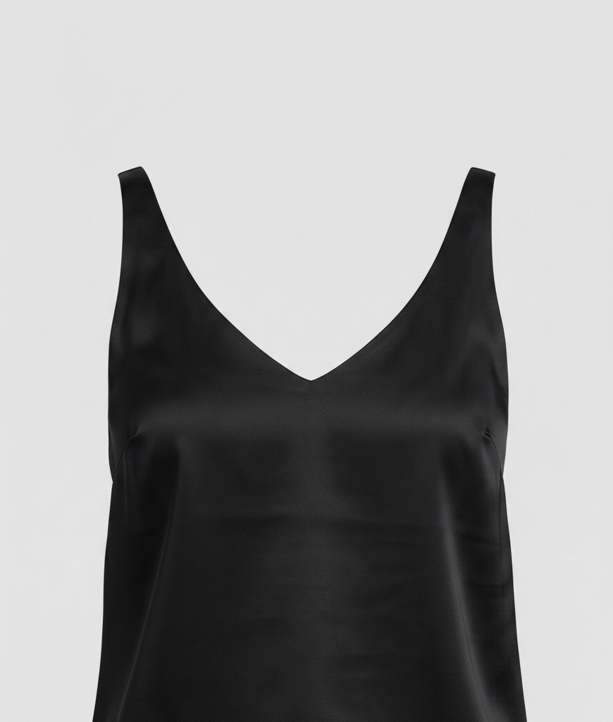 Freya | Women's Satin V-Neck Wide-Strap Camisole Top