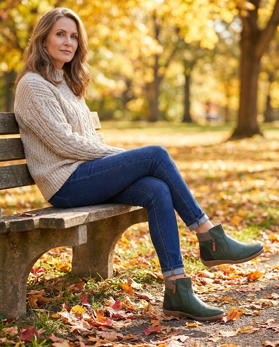 Rosaline | Women's Waterproof Leather Ankle Boots with Side Zip