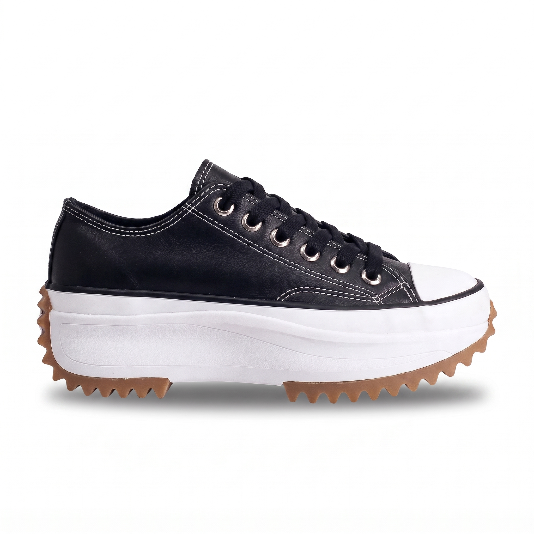 Roseline platform sneaker Black side profile