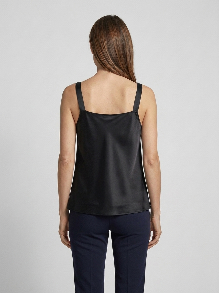 Freya | Women's Satin V-Neck Wide-Strap Camisole Top