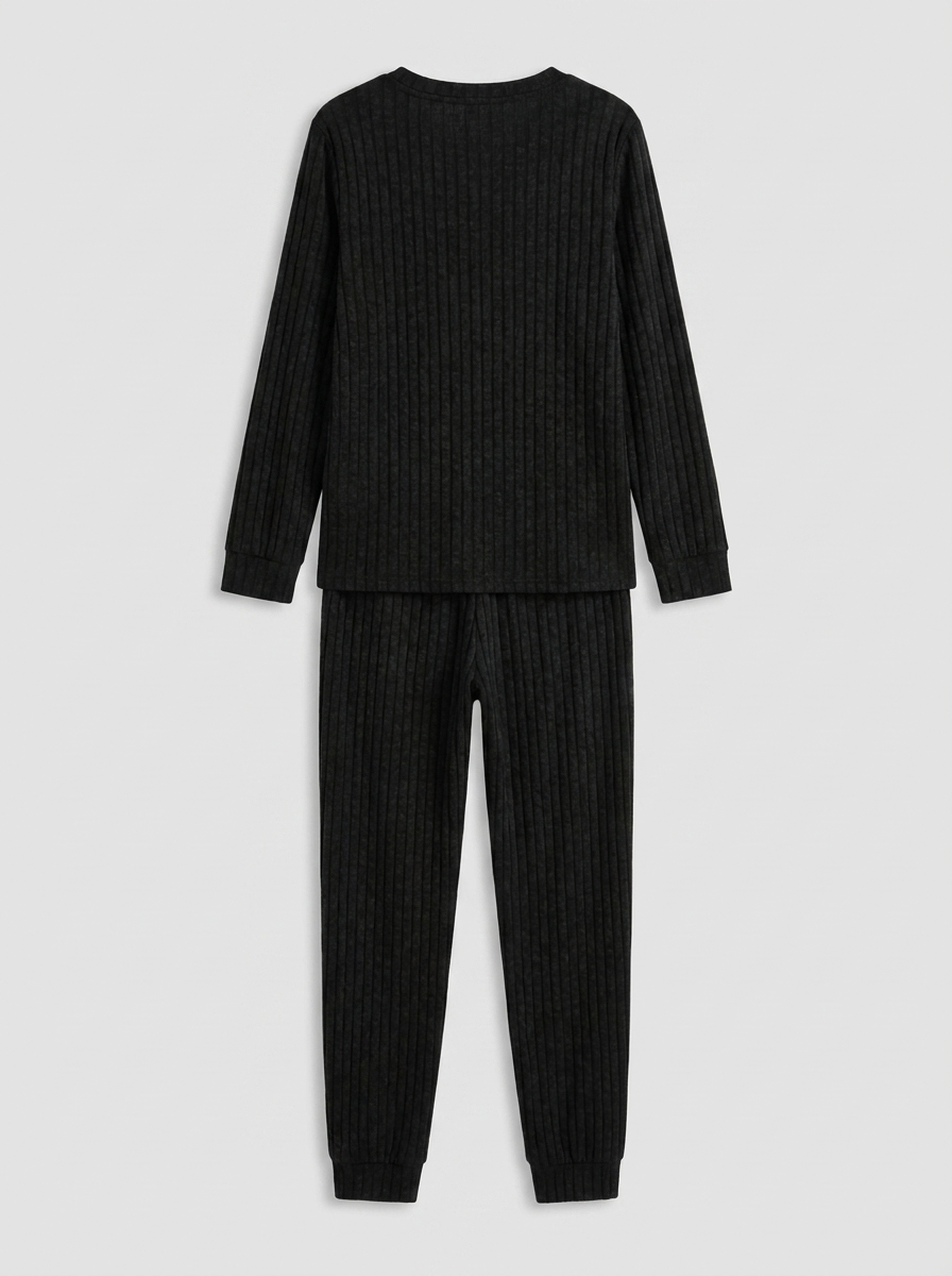 Elowen | Women's Ribbed Button-Neck Loungewear Set