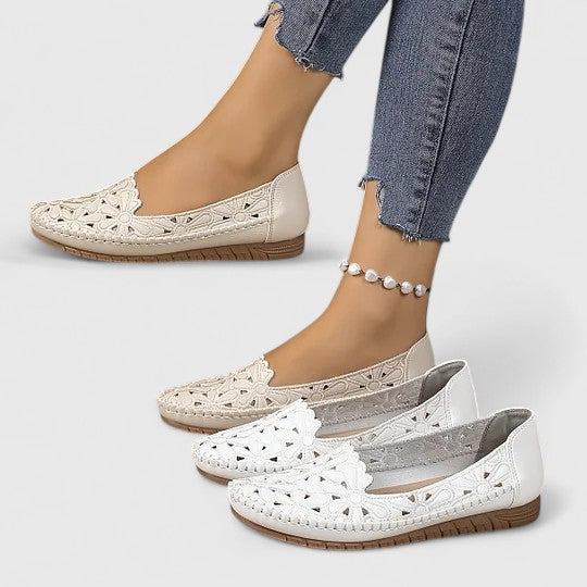 Lydia | Women's Perforated Slip On Flats