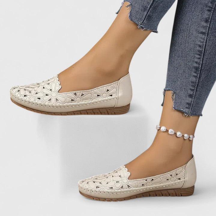 Lydia | Women's Perforated Slip On Flats