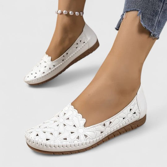 Lydia | Women's Perforated Slip On Flats